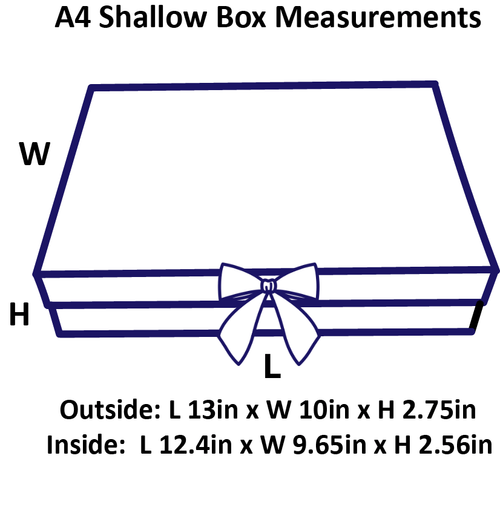 Navy Blue A4 Shallow Magnetic Gift Boxes With Changeable Ribbon