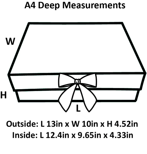 White A4 Deep Magnetic Gift Boxes With Changeable Ribbon