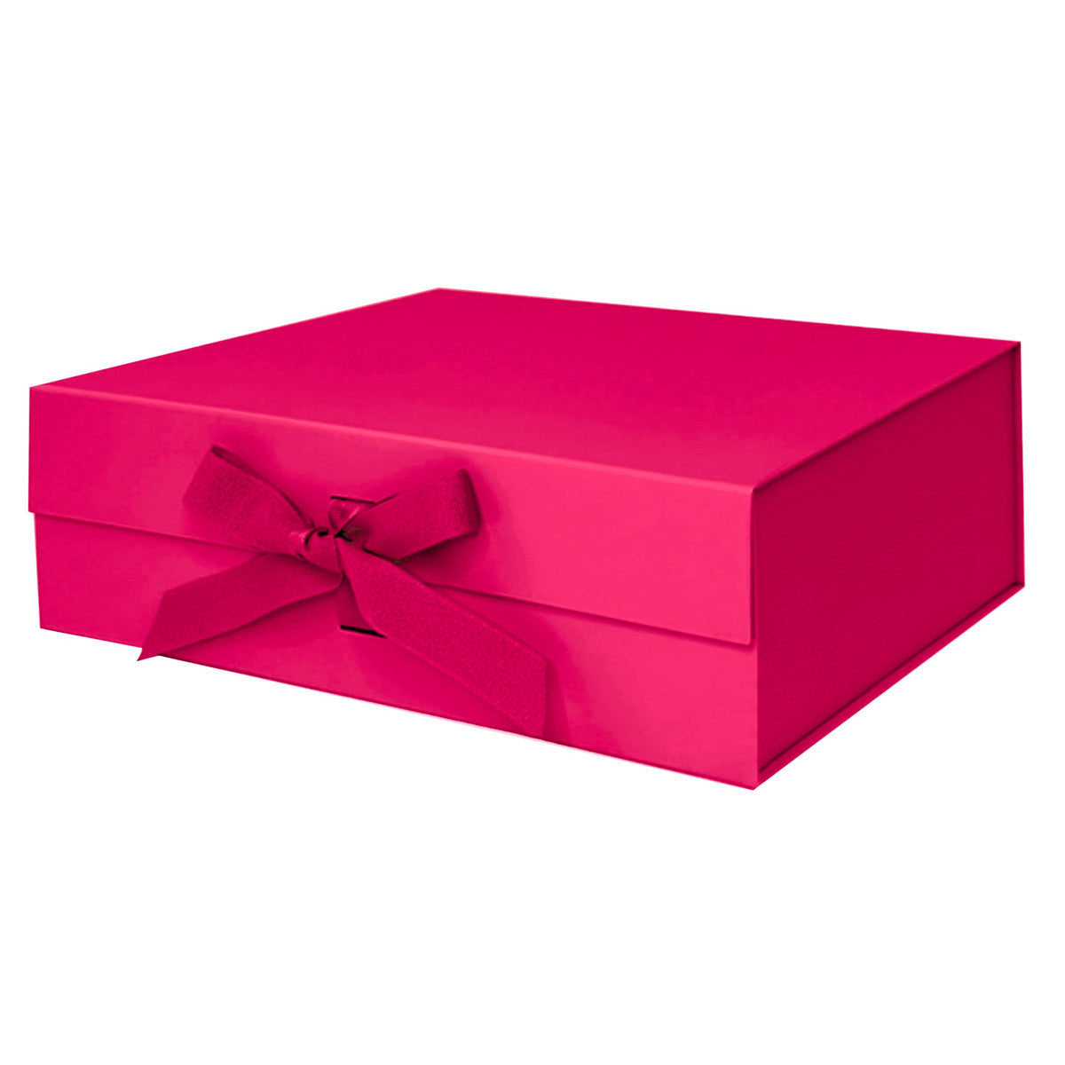Magenta Pink A4 Deep Magnetic Gift Boxes With Changeable Ribbon