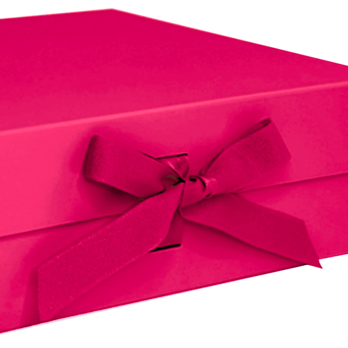 Magenta Pink luxury gift box with grosgrain ribbon