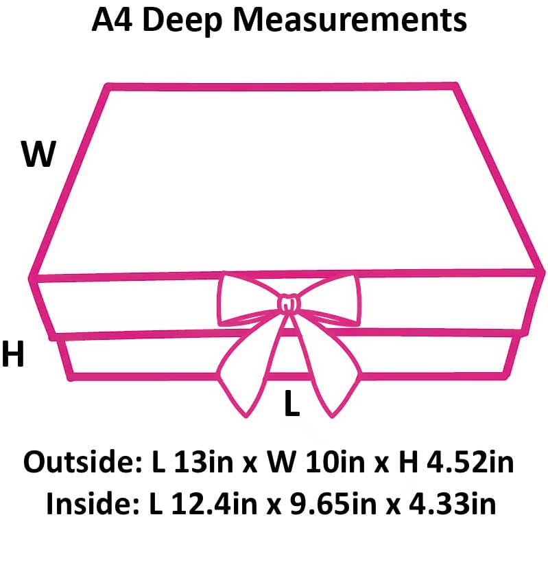 Magenta Pink A4 Deep Magnetic Gift Boxes With Changeable Ribbon