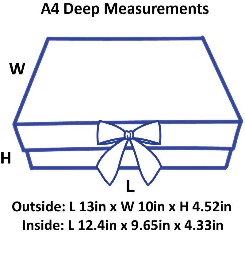 Sample  - Navy Blue A4 Deep Magnetic Gift Box With Changeable Ribbon