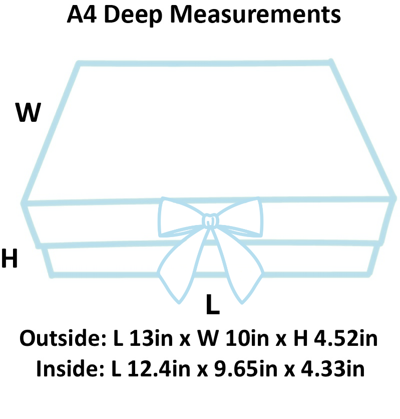 Sample  - Powder Blue A4 Deep Magnetic Gift Box With Changeable Ribbon