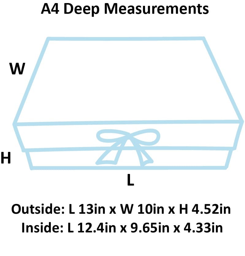 Powder Blue A4 Deep Gift Boxes- Changeable Ribbon – Gift Box Market
