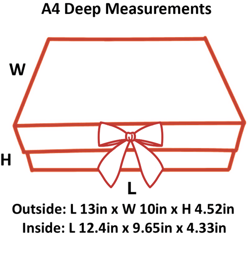 Red A4 Deep Magnetic Gift Boxes With Changeable Ribbon