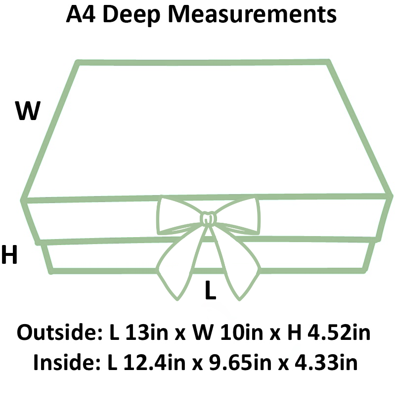 Sample - Sage Green A4 Deep Magnetic Gift Box With Changeable Ribbon