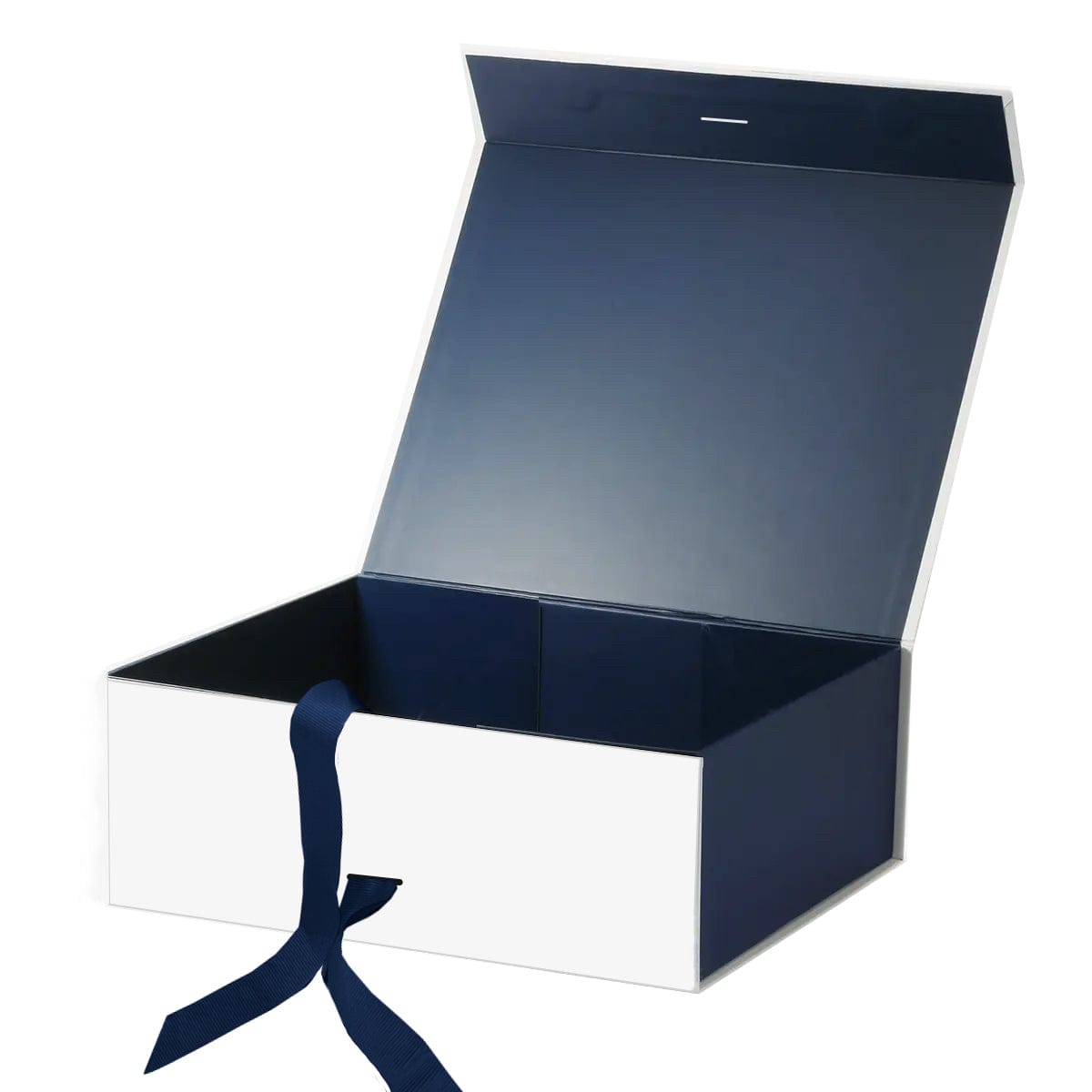 White and Navy A5 Deep Magnetic Gift Boxes with Changeable Ribbon