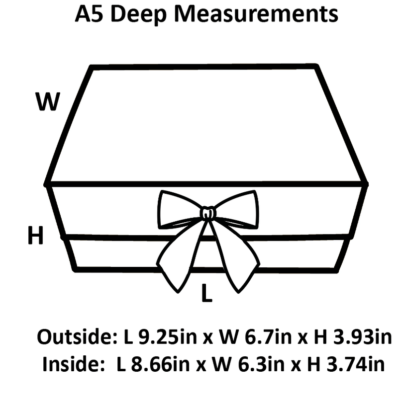 White A5 Deep Magnetic Gift Boxes with Changeable Ribbon