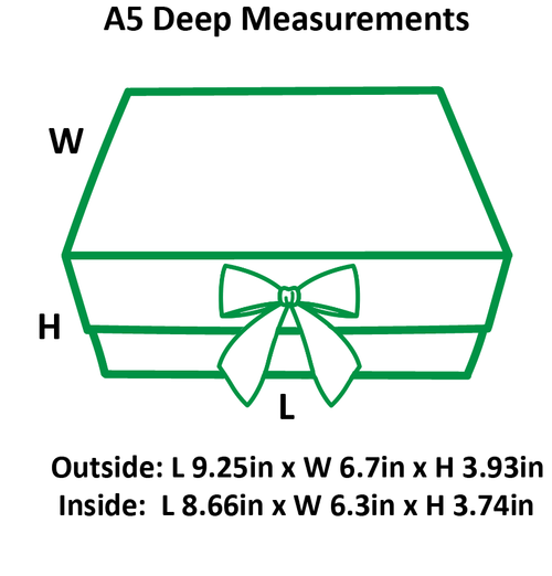 Green A5 Deep Magnetic Gift Boxes With Changeable Ribbon