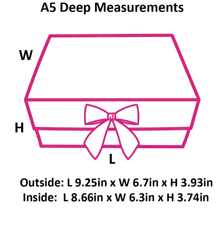 Magenta Pink A5 Deep Magnetic Gift Boxes With Changeable Ribbon