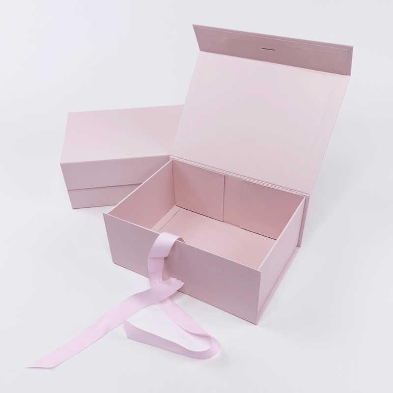 open magnetic closure gift box with changeable  ribbon