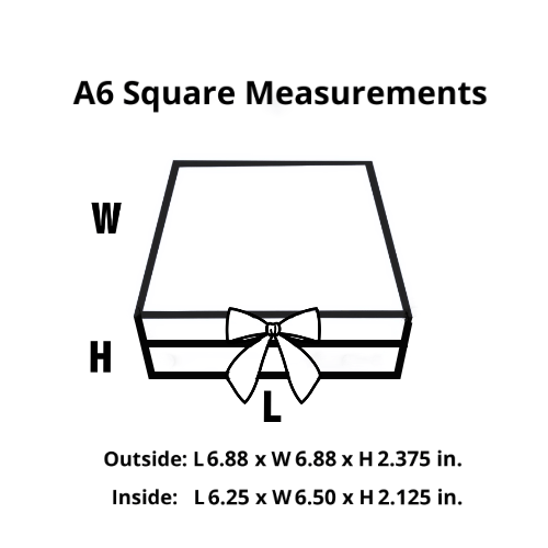White A6 Square Magnetic Gift Boxes with Changeable Ribbon