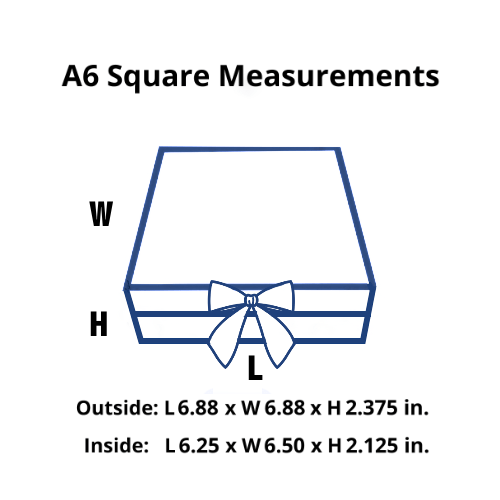 Navy Blue A6 Square Magnetic Gift Boxes With Changeable Ribbon