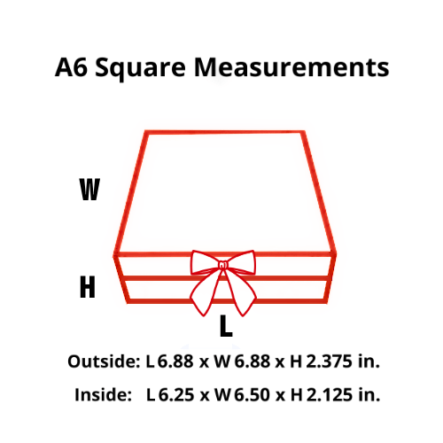Red A6 Square Magnetic Gift Boxes with Changeable Ribbon