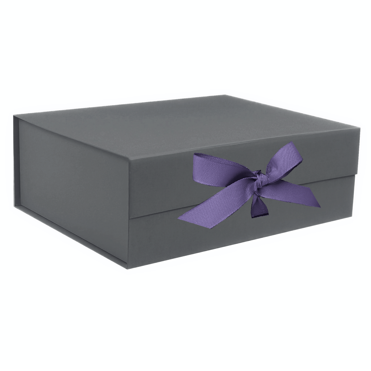 Charcoal Gray A4 Deep Magnetic Gift Boxes With Changeable Ribbon