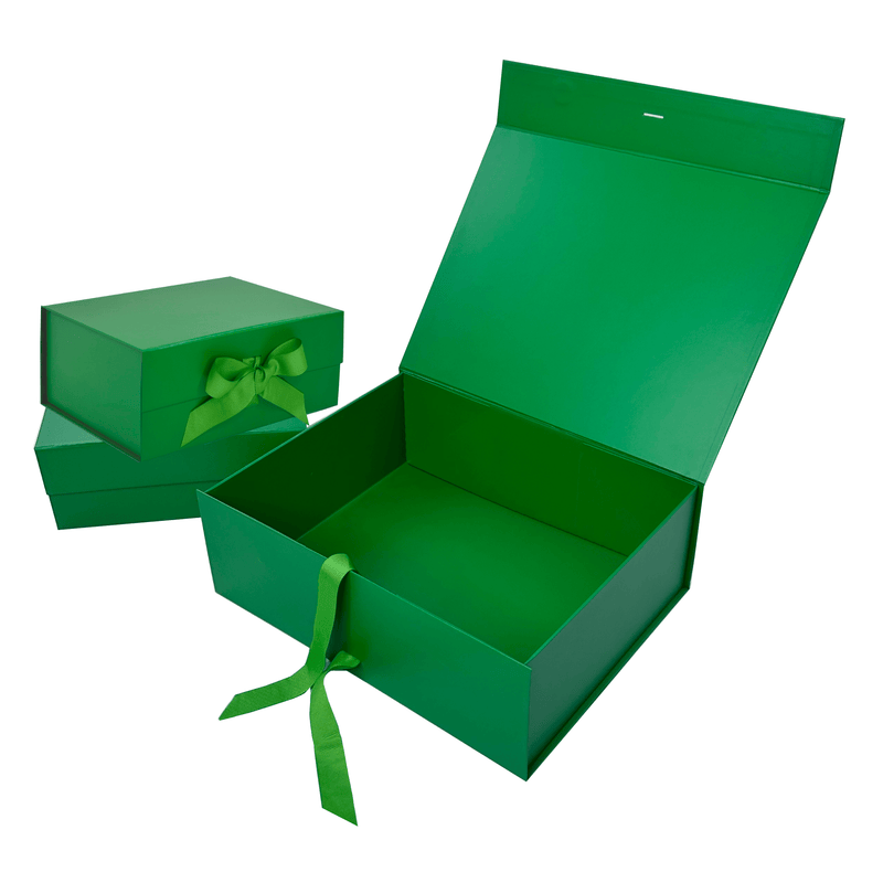 Green A5 Deep Magnetic Gift Boxes With Changeable Ribbon