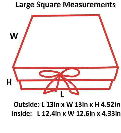 Red Large Square Magnetic Gift Boxes With Changeable Ribbon
