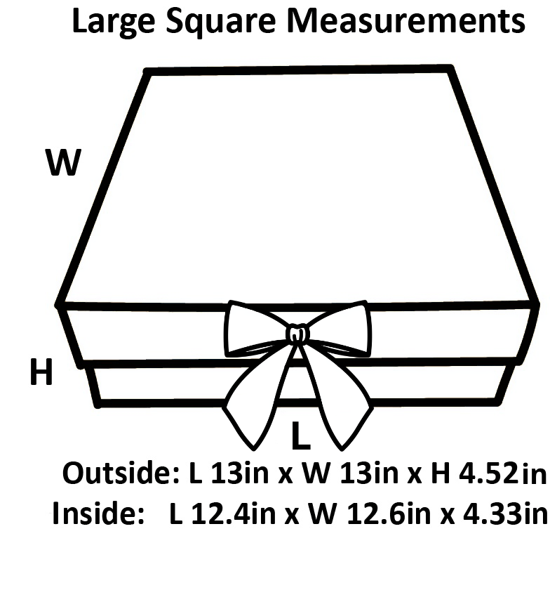 White Large Square Magnetic Gift Boxes With Changeable Ribbon