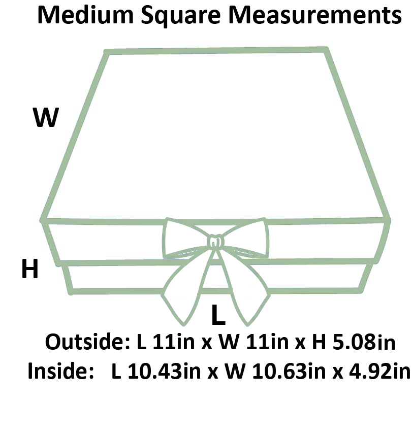 Sage Medium Square Magnetic Gift Boxes With Changeable Ribbon