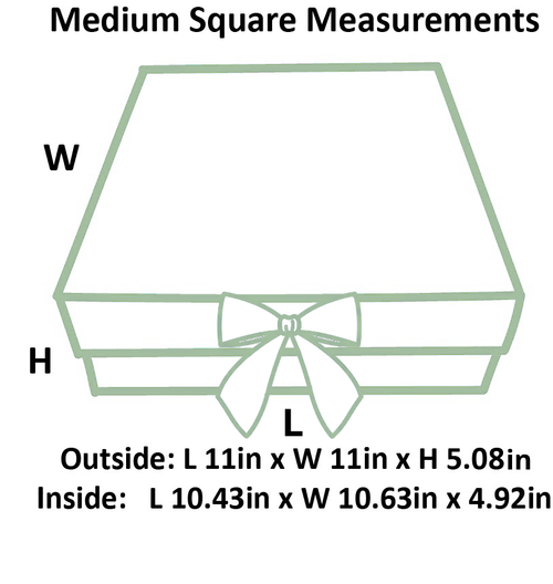 Sage Medium Square Magnetic Gift Boxes With Changeable Ribbon