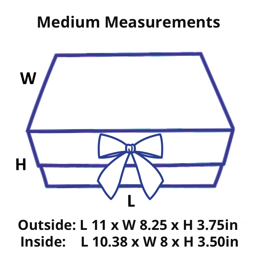 Sample  - Navy Blue Medium Rectangle Magnetic Gift Box With Changeable Ribbon