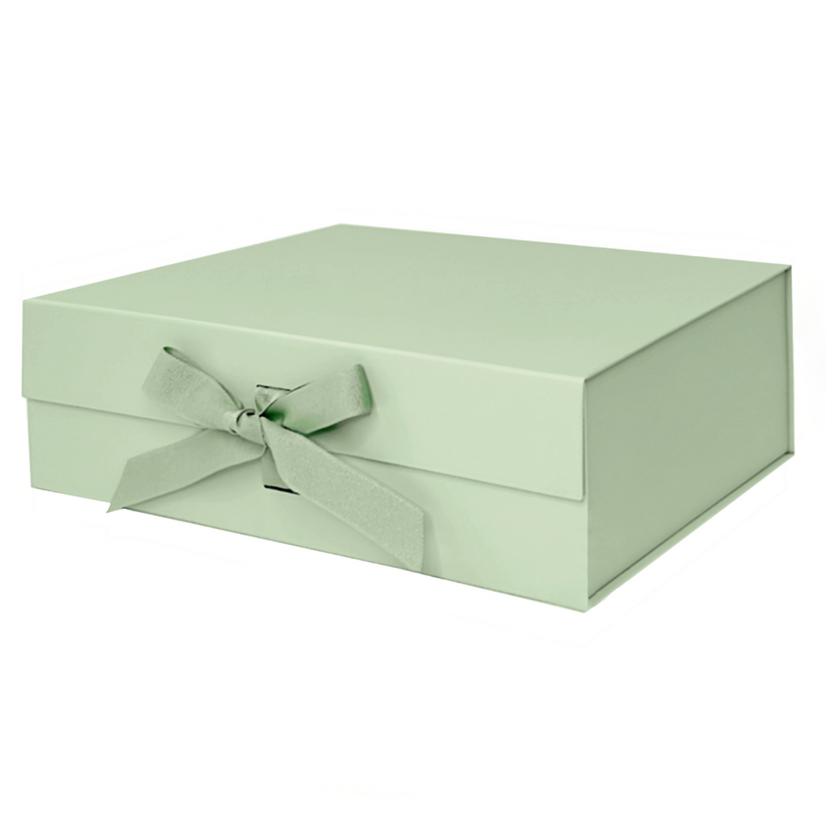 Sample - Sage Green A4 Deep Magnetic Gift Box With Changeable Ribbon