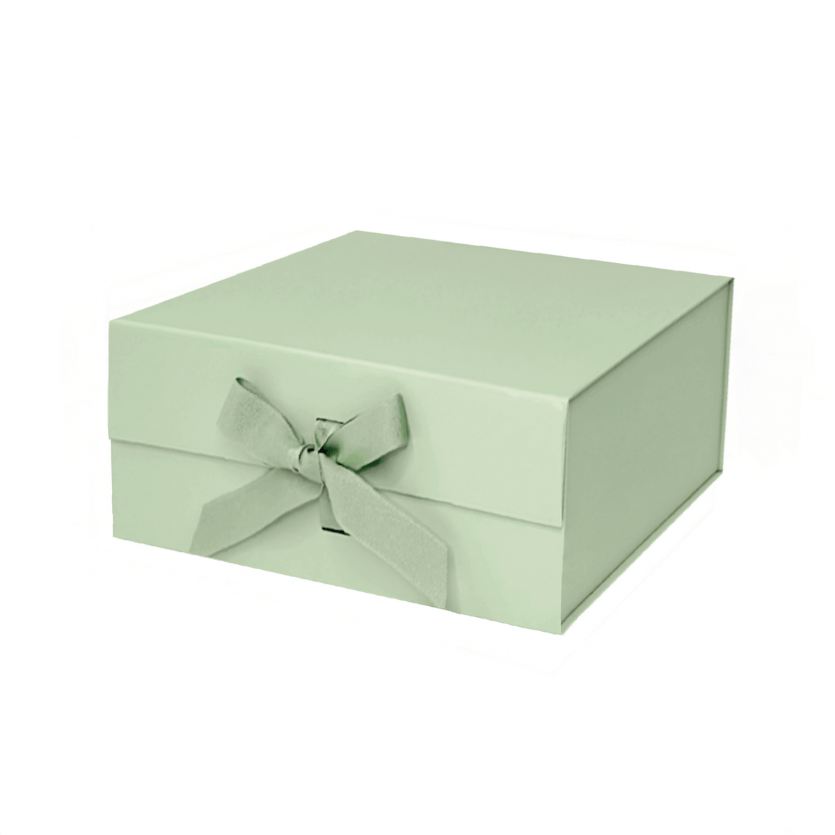 Sage Medium Square Magnetic Gift Boxes With Changeable Ribbon