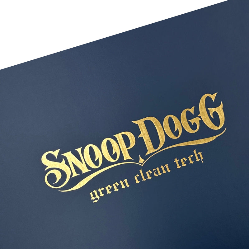 custom printed gold  foil gift boxes with Snoop Dogg logo 