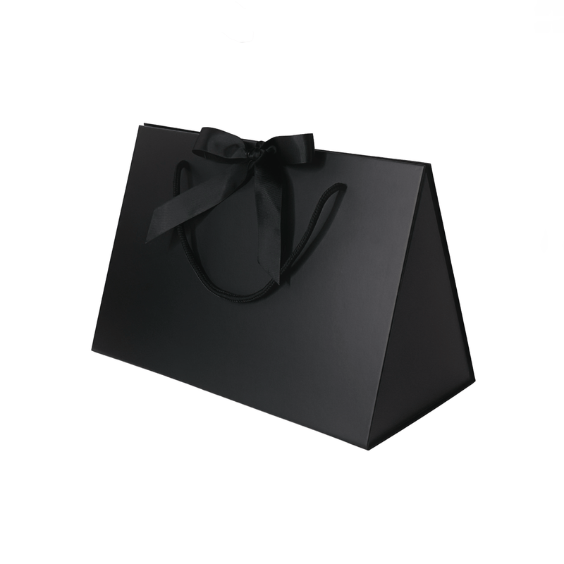 Foldable triangle purse gift box with ribbon 