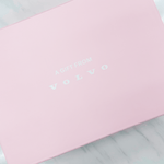 custom printed logo on magnetic closure light pink gift box 