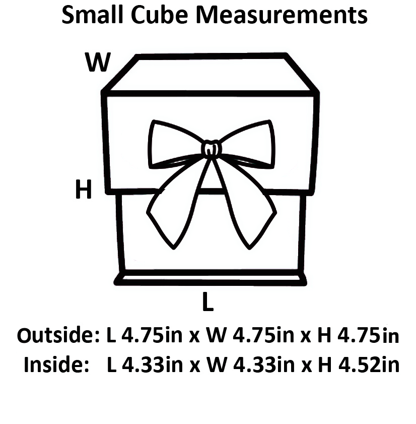 White Small Cube Magnetic Gift Boxes With Changeable Ribbon