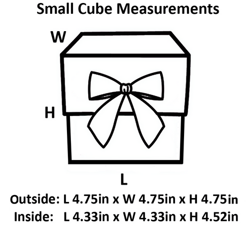 Black Small Cube Magnetic Gift Boxes with Changeable Ribbon