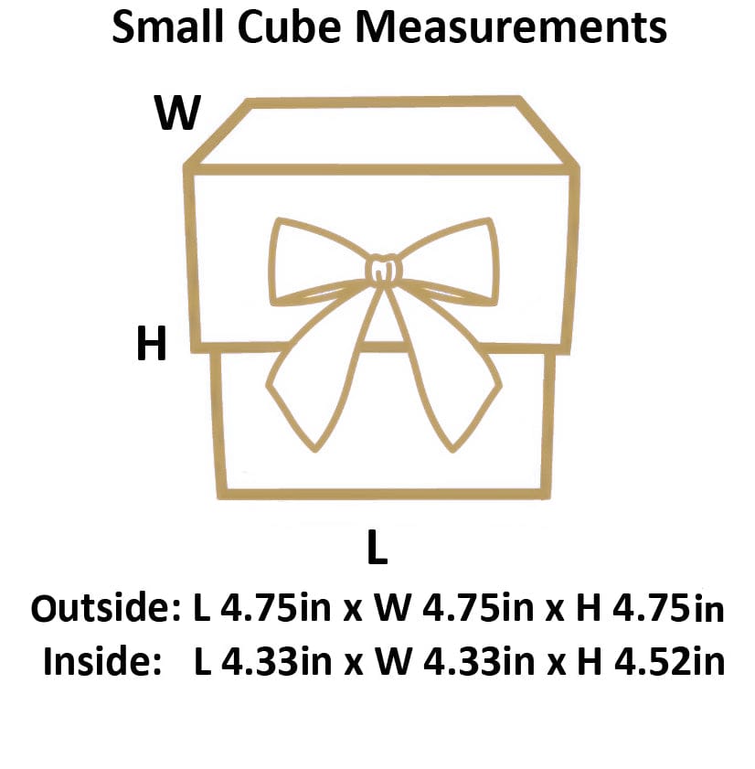 Natural Kraft Small Cube Magnetic Gift Boxes With Changeable Ribbon