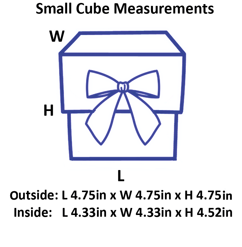 Navy Blue Small Cube Magnetic Gift Boxes with Changeable Ribbon