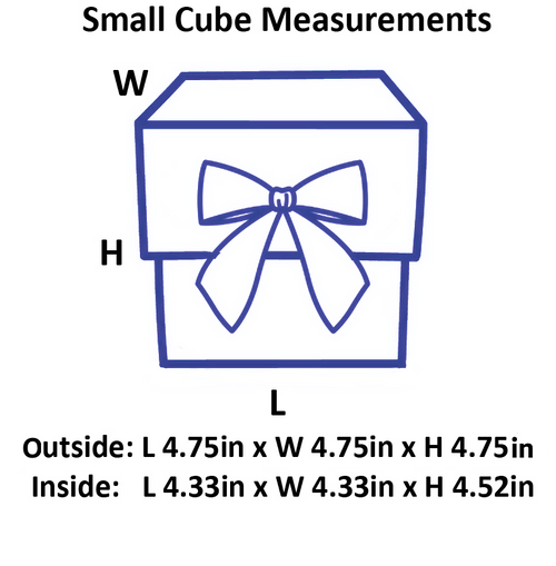 Navy Blue Small Cube Magnetic Gift Boxes with Changeable Ribbon