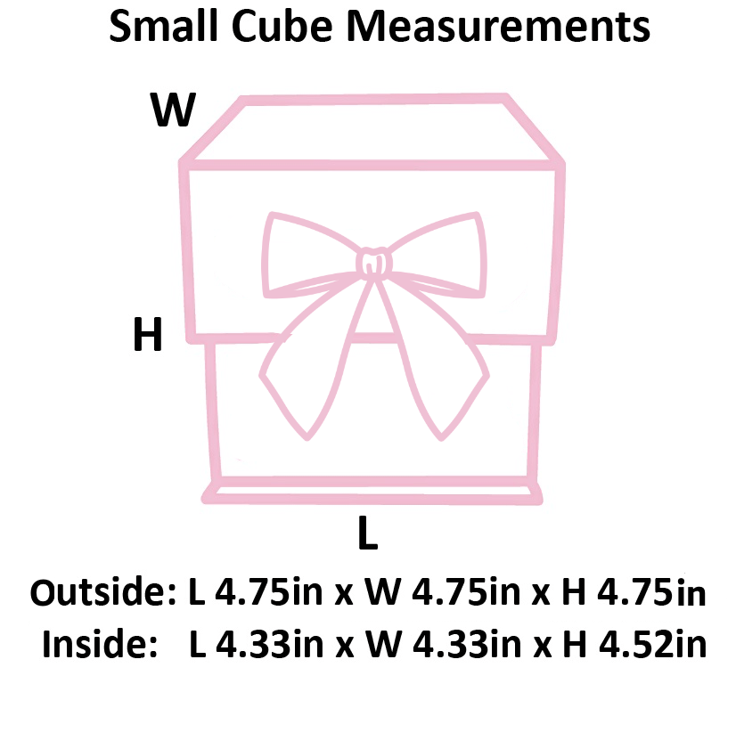 Powder Pink Small Cube Magnetic Gift Boxes With Changeable Ribbon