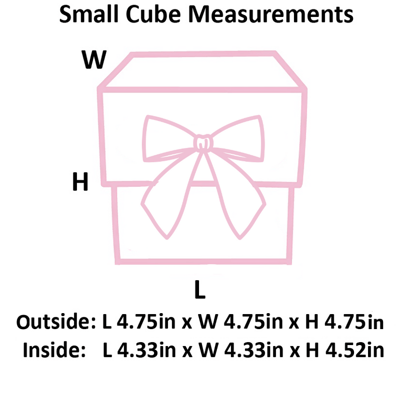 Powder Pink Small Cube Magnetic Gift Boxes With Changeable Ribbon