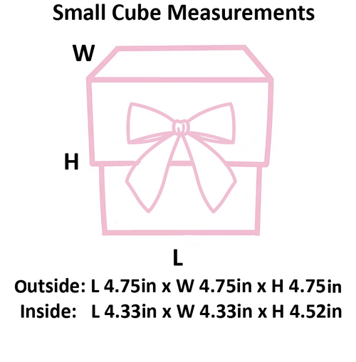 Powder Pink Small Cube Magnetic Gift Boxes With Changeable Ribbon