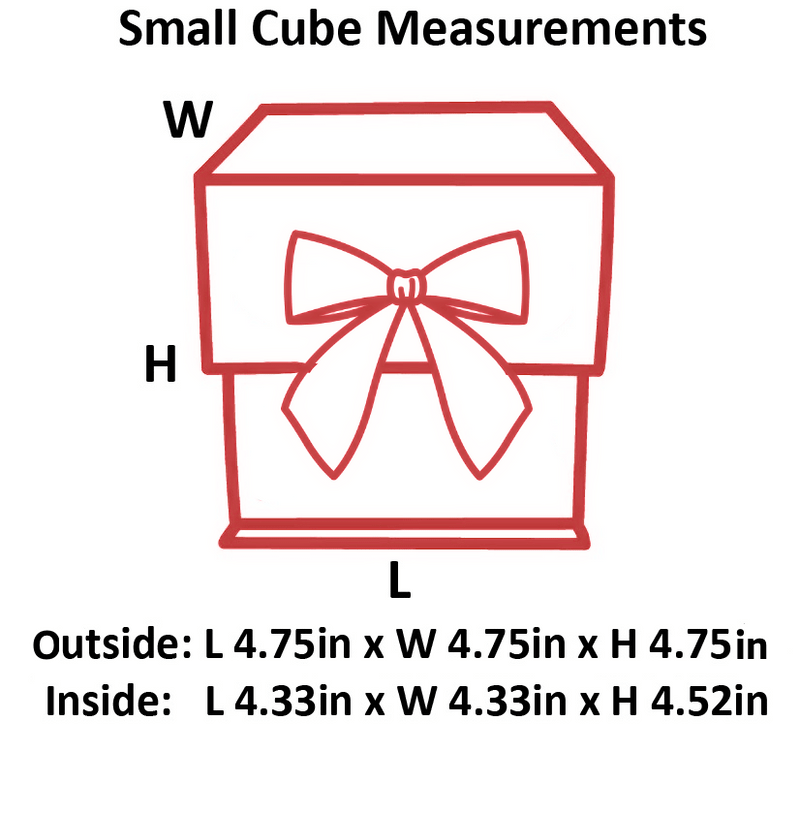 Sample - Red Small Cube Magnetic Gift Box With Changeable Ribbon