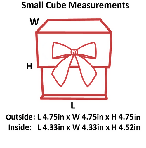 Red Small Cube Magnetic Gift Boxes With Changeable Ribbon