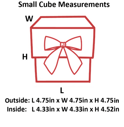 Red Small Cube Magnetic Gift Boxes With Changeable Ribbon