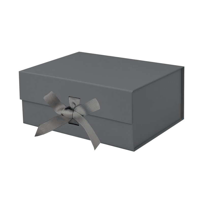 Charcoal Gray A5 Deep Magnetic Gift Boxes With Changeable Ribbon