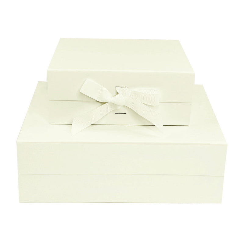 Sample -  Ivory A5 Square Magnetic Gift Boxes With Changeable Ribbon