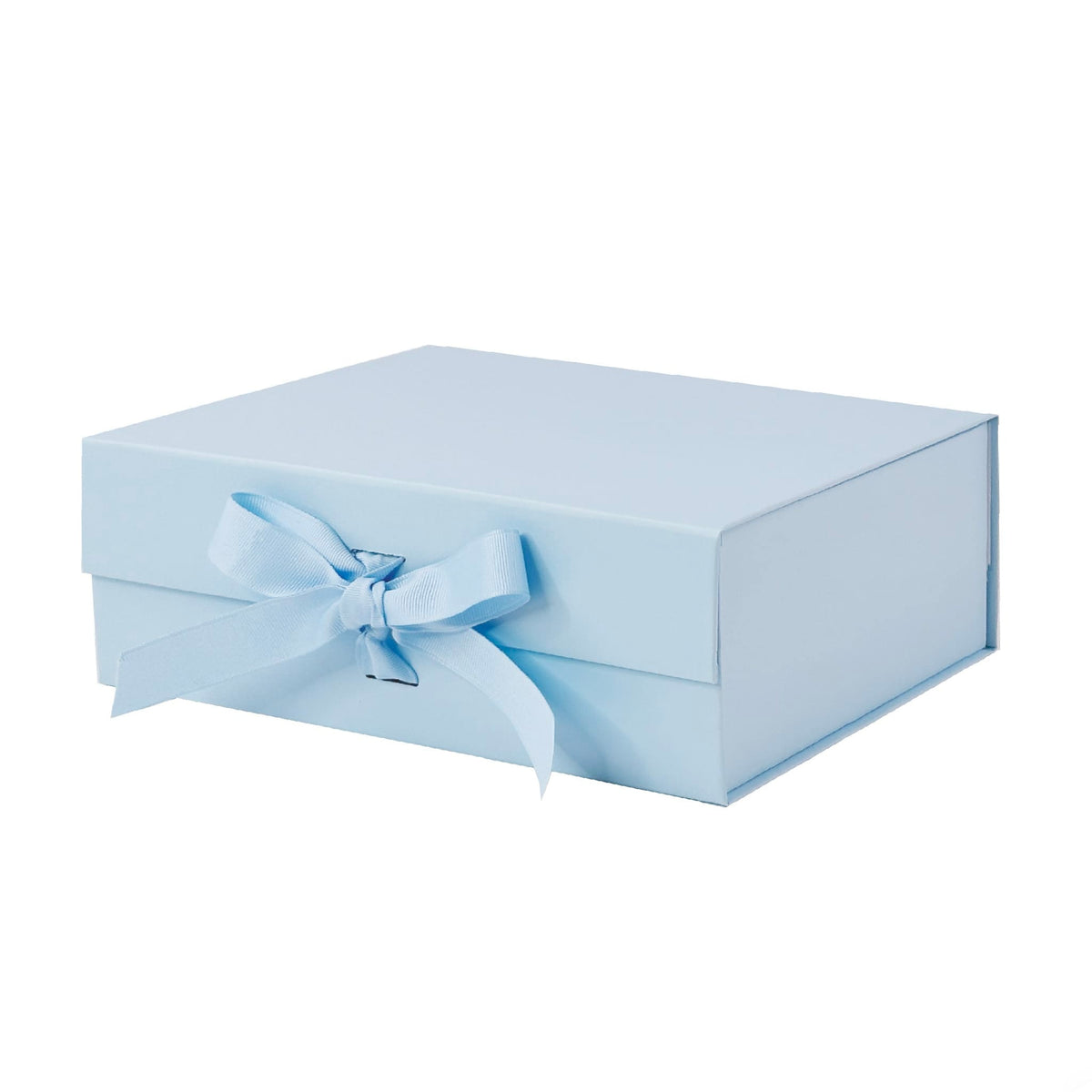 A light blue rectangular gift box with a matching ribbon bow on the front, shown on a plain white background.