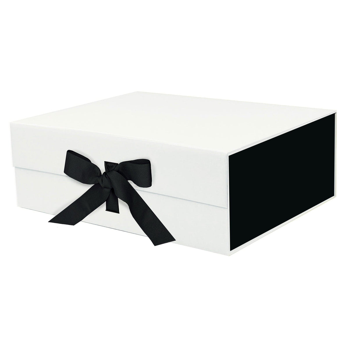 White and Black A4 Deep Magnetic Gift Boxes With Changeable Ribbon