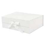 White A4 Deep Magnetic Gift Boxes With Changeable Ribbon