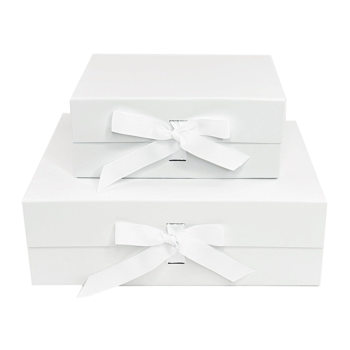 White A5 Deep Magnetic Gift Boxes with Changeable Ribbon