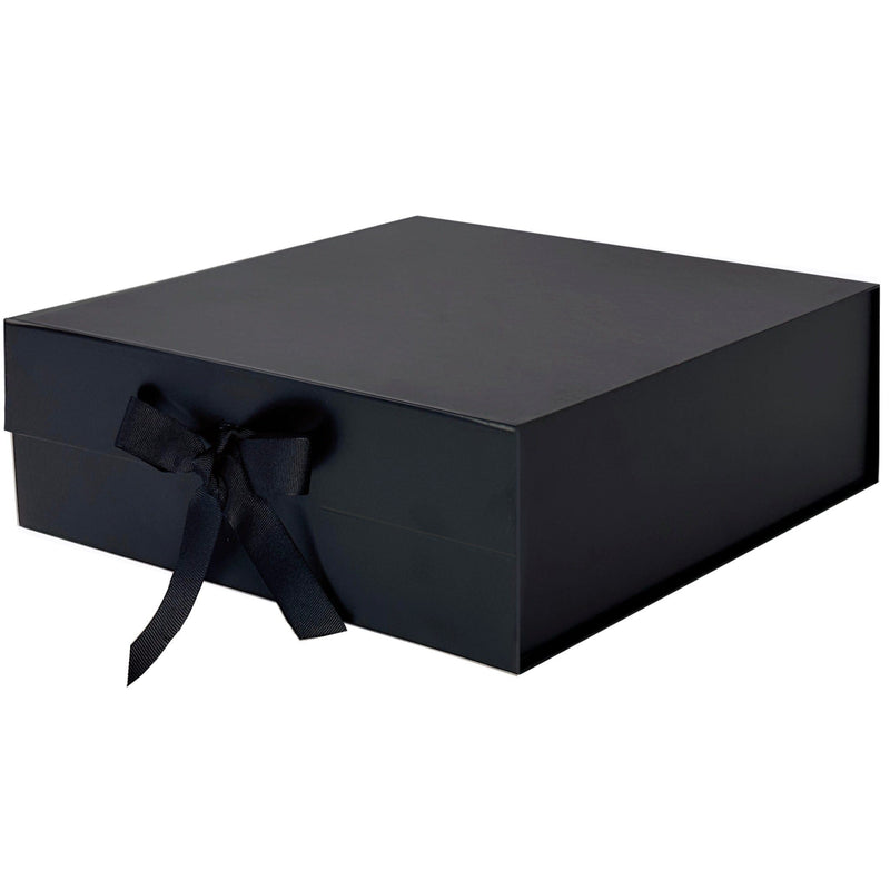 Black Large Square Magnetic Gift Boxes With Changeable Ribbon