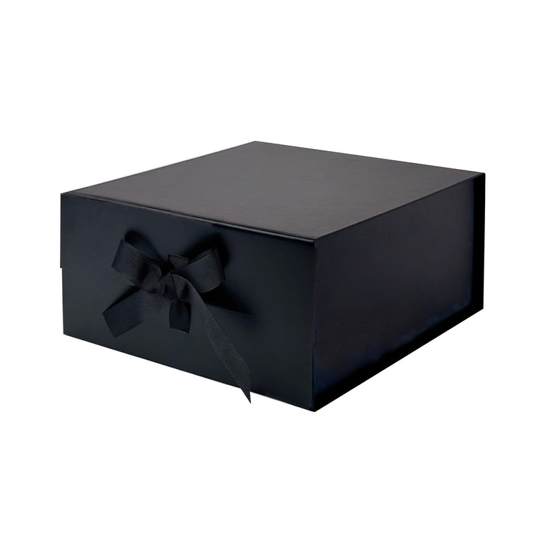 Black Medium Square Magnetic Gift Boxes With Changeable Ribbon