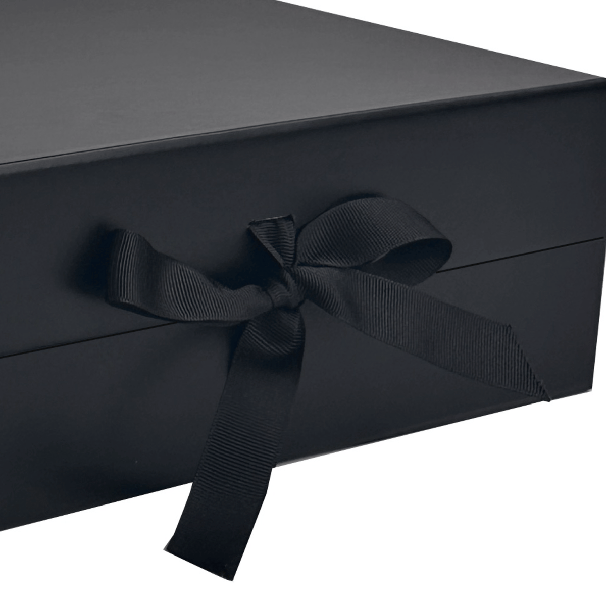 Black Medium Square Magnetic Gift Boxes With Changeable Ribbon